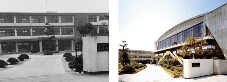 広島女子大学　正門（昭和40～50年代前半）、広島女子大学　正門
（昭和５０年代後半～平成６年）