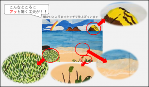 海の絵の工夫です