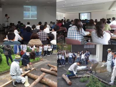 広島県の林業について　講義　樹を切る体験